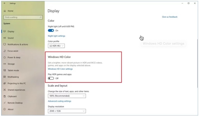 Windows 10 HDR 1